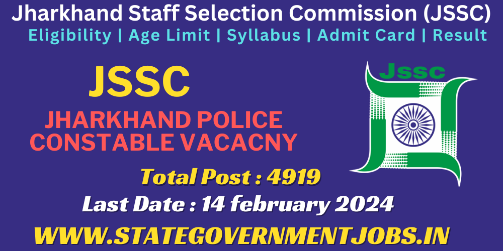 jssc jharkhand police constable vacancy