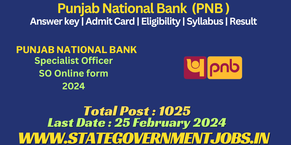 Punjab National Bank (PNB) SO Recruitment 2024