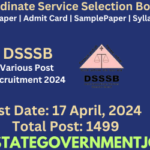 DSSSB Various Vacancy Online form 2024
