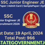 SSC Junior Engineer (JE) Recruitment 2024
